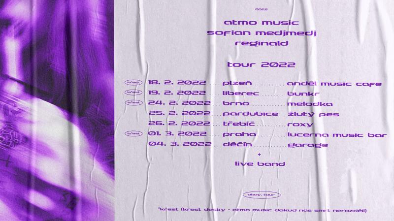 Reginald + Sofian Medjmedj + ATMO music - Okey. tour 2022 - Třebíč
